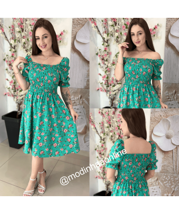 Vestido Flor Verde